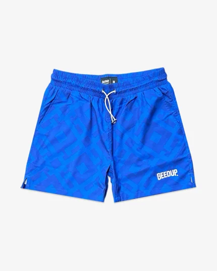 GEEDUP G MONOGRAM SWIM SHORTS BLUE ROYAL