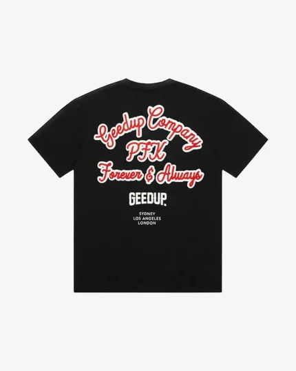 GEEDUP COMPANY RED TEE BLACK