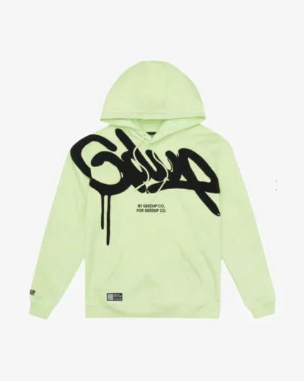 GEEDUP HAND STYLE HOODIE GREEN BLACK PASTEL