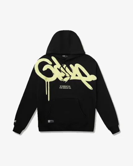 GEEDUP HANDSTYLE BLACK HOODIE SORBET