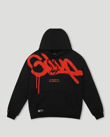 GEEDUP HANDSTYLE HOODIE BLACK ORANGE BURNT