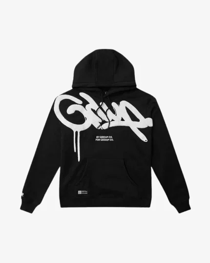 GEEDUP HANDSTYLE HOODIE WHITE BLACK