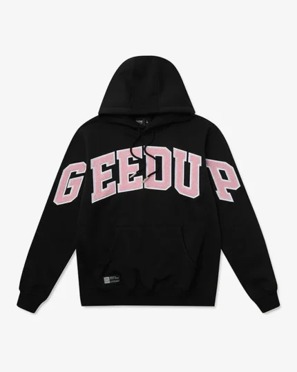 GEEDUP TEAM LOGO CHARCOAL DUSTY HOODIE PINK