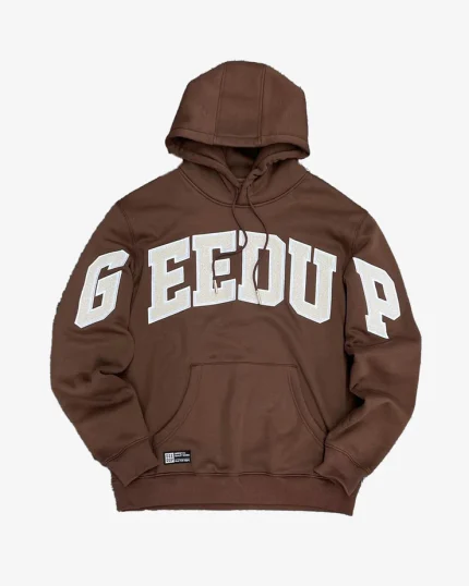 GEEDUP TEAM LOGO HOODIE WHITE BROWN