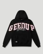 GEEDUP Team Logo Script Hoodie Pink BlackDusty