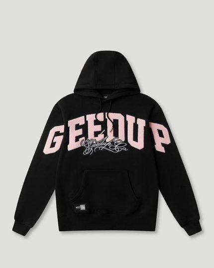 GEEDUP Team Logo Script Hoodie Pink BlackDusty