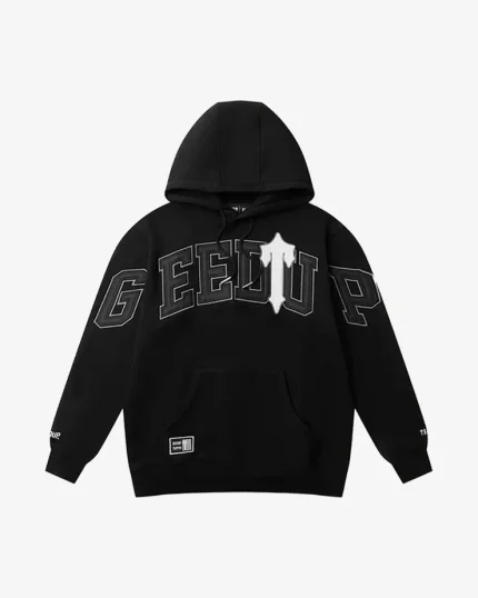 GEEDUP X TRAPSTAR LOGO BLACK HOODIE WHITE