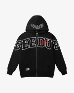 GEEDUP X TRAPSTAR TEAM LOGO SIGNATURE JACKET BLACK RED WHITE