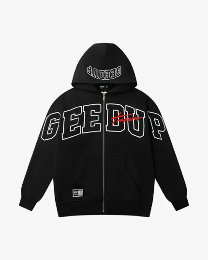 GEEDUP X TRAPSTAR TEAM LOGO SIGNATURE JACKET BLACK RED WHITE