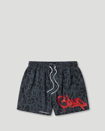 Handstyle Swim Black/Red Short