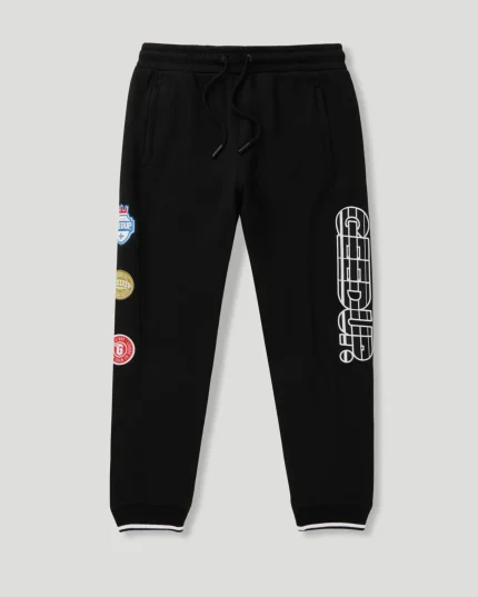 Geedup Sportsman Badges Black Trackpants